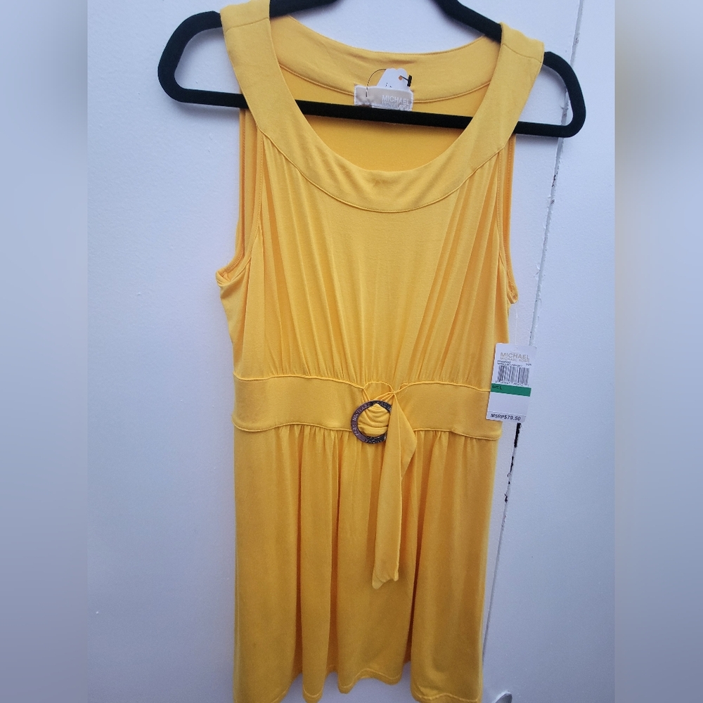 Michael Kors Sunlit Yellow Midi Dress